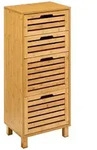 Badezimmerschrank, Braun, Naturmaterialien, 30x97.5x40 cm, Badezimmer,