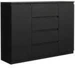 Masseno Kommode, Schwarz, Holzwerkstoff, 4 Schubladen, 138.5x101.5x39 cm,...