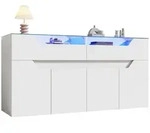 Okwish Sideboard, Wei&szlig;, Holzwerkstoff, 140x70x40 cm, Wohnzimmer, Kommoden &