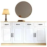 Okwish Sideboard, Wei&szlig;, Holzwerkstoff, 160x80x35 cm, Wohnzimmer, Kommoden &