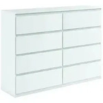 Masseno Kommode, Wei&szlig;, Holzwerkstoff, 8 Schubladen, 138.5x101.5x39 cm,...