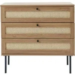 Selsey Kommode, Beige, Metall, 3 Schubladen, Rechteckig, 80x75x40 cm,...
