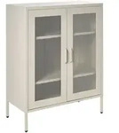 Beliani Schrank, Beige, Metall, 80x102x40 cm, Wohnzimmer, Kommoden & Sideboards,