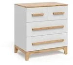 VitaliSpa Kommode, Wei&szlig;, Eiche Artisan, Holzwerkstoff, 4 Schubladen,...