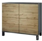 Vladon Kommode, Eiche Wotan, Holzwerkstoff, 92.5x84.5x35 cm, Wohnzimmer,...