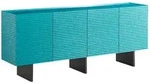 Kawola Sideboard, Blau, Metall, Nachbildung, 2 F&auml;cher, Rechteckig, 180x75x40...