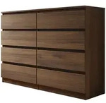Mirjan24 Kommode, Nussbaum, Holzwerkstoff, 8 Schubladen, Rechteckig,Rechteckig,