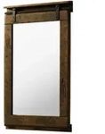 Massivmoebel24 Spiegel, Braun, Holz, Rechteckig, 60x100x8 cm, Spiegel,...