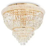 Ideal Lux Deckenleuchte Dubai Ottone, Messing, Metall, Glas, Stein, 44 cm,...