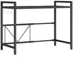 Homcom Mikrowellenregal,, Schwarz, Metall, 32x47.5x64 cm, K&uuml;chen,...