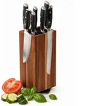 Relaxdays Messerblock, Braun, Holz, Kunststoff, Metall, 10.5x26x10.5 cm, Kochen,