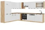 Vicco Eckk&uuml;che, Wei&szlig;, Eiche, Holzwerkstoff, Formgebogen, 347x206.8x51.6 cm,