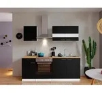 Respekta K&uuml;chenblock K&uuml;chenblock 210 cm, Schwarz, Holzwerkstoff, 1 Schublade(n)