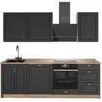 Vicco K&uuml;chenzeile, Anthrazit, Eiche, Holzwerkstoff, Rechteckig, 230x206.8x60...