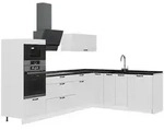 Vicco Eckk&uuml;che, Wei&szlig;, Wei&szlig;, Holzwerkstoff, Formgebogen, 287x153.6x60 cm,...