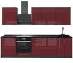 Vicco K&uuml;chenzeile, Bordeaux, Anthrazit, Holzwerkstoff, Rechteckig,...