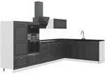 Vicco Eckk&uuml;che, Anthrazit, Wei&szlig;, Holzwerkstoff, Formgebogen, 347x153.6x60 cm,