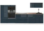 Vicco K&uuml;chenzeile, Dunkelblau, Wei&szlig;, Holzwerkstoff, Rechteckig, 340x153.6x60...
