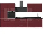 Vicco K&uuml;chenzeile, Bordeaux, Wei&szlig;, Holzwerkstoff, Rechteckig, 340x206.8x60 cm,
