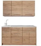 Vicco Singlek&uuml;che, Eiche, Eiche, Holzwerkstoff, Rechteckig, 150x81.2x60 cm,...