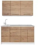 Vicco Singlek&uuml;che, Eiche, Wei&szlig;, Holzwerkstoff, Rechteckig, 150x81.2x60 cm,...