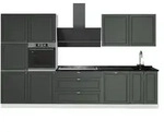 Vicco K&uuml;chenzeile, Gr&uuml;n, Wei&szlig;, Holzwerkstoff, Rechteckig, 340x206.8x51.6 cm,