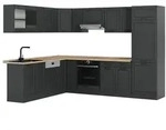 Vicco Eckk&uuml;che, Anthrazit, Anthrazit, Holzwerkstoff, L-Form,Formgebogen,