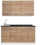 Vicco Singlek&uuml;che, Eiche, Wei&szlig;, Holzwerkstoff, Rechteckig, 150x81.2x60 cm,...