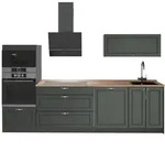 Vicco K&uuml;chenzeile, Gr&uuml;n, Anthrazit, Holzwerkstoff, Rechteckig, 280x153.6x60...