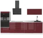 Vicco K&uuml;chenzeile, Bordeaux, Wei&szlig;, Holzwerkstoff, Rechteckig, 280x153.6x60 cm,