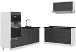 Vicco K&uuml;chenzeile, Anthrazit, Wei&szlig;, Holzwerkstoff, Rechteckig, 340x153.6x60...