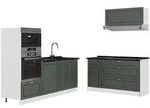 Vicco K&uuml;chenzeile, Gr&uuml;n, Wei&szlig;, Holzwerkstoff, Rechteckig, 340x153.6x60 cm,