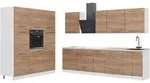 Vicco K&uuml;chenzeile, Eiche, Wei&szlig;, Holzwerkstoff, Rechteckig, 460x206.8x60 cm,