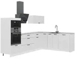 Vicco Eckk&uuml;che, Wei&szlig;, Wei&szlig;, Holzwerkstoff, Formgebogen, 287x153.6x51.6 cm,