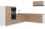 Vicco Eckk&uuml;che, Eiche, Wei&szlig;, Holzwerkstoff, Formgebogen, 327x153.6x60 cm,...