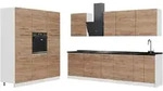 Vicco K&uuml;chenzeile, Eiche, Wei&szlig;, Holzwerkstoff, Rechteckig, 460x206.8x60 cm,