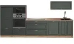 Vicco K&uuml;chenzeile, Gr&uuml;n, Eiche, Holzwerkstoff, Rechteckig, 340x153.6x60 cm,