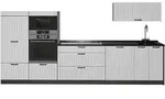 Vicco K&uuml;chenzeile, Wei&szlig;, Anthrazit, Holzwerkstoff, Rechteckig, 340x153.6x51.6...