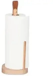 Relaxdays K&uuml;chenrollenhalter, Hellbraun, Holz, Leder, 13x35x13 cm, K&uuml;chenzubeh&ouml;r,