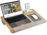 Kesper Laptopunterlage, Grau, Hellbraun, Kunststoff, Holzwerkstoff, 55.5 cm,
