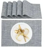 Relaxdays Tischset, Grau, Kunststoff, Textil, 45x0.1x30 cm, Wohntextilien,