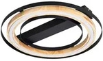 Led-Deckenleuchte Rilas, Schwarz, Hellbraun, Holz, Metall, Eiche, rund,rund, 7...