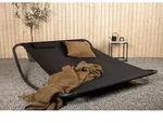 Gardenson Sonnenliege, Schwarz, Metall, Textil, 180x48x200 cm, Balkonm&ouml;bel,