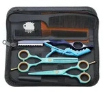Haarschere, T&uuml;rkis, Metall, 9.7x3.1x21.6 cm, Freizeit, Wellness, K&ouml;rperpflege,
