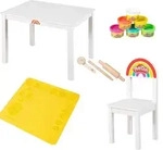 Roba Kindersitzgruppe, Wei&szlig;, Holz, 1-Sitzer, Rechteckig, 50x51x60 cm,...