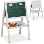 Relaxdays Standtafel, Wei&szlig;, Holz, Holzwerkstoff, Rechteckig, 39x77x44.5 cm,
