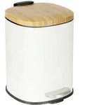 Wenko Treteimer Fianema, Wei&szlig;, Kunststoff, Bambus, 3 L, 17x23.5x21 cm, Fsc, K&uuml;chen,