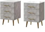 Vicco Nachttisch, Grau, Holzwerkstoff, Rechteckig, 41x62x40.5 cm, Schlafzimmer,