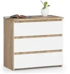 Akord Nachtschrank, Sonoma Eiche, Wei&szlig;, Holzwerkstoff, Nachbildung, Holz...