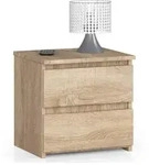 Akord Nachtschrank, Sonoma Eiche, Holzwerkstoff, Nachbildung, Holz Optik, 2
